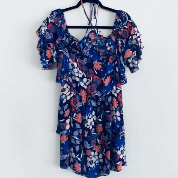 Parker Lorenzo Floral  Halter Cold Shoulder Dress - Picture 2 of 6